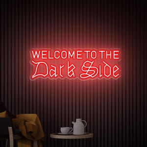 Welcome to the Dark Side Neon Sign, Gaming Room Decor, Man Cave Bedroom Wall Decor, Personalised Gifts