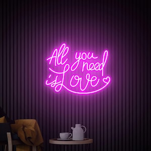 Alles was du brauchst ist Liebe Neonzeichen, Benutzerdefiniertes Hochzeit Neon, Hochzeit Neonlicht, Hochzeit Zeichendekor Romantische Geschenkidee, personalisierte Neon Liebe Zeichen