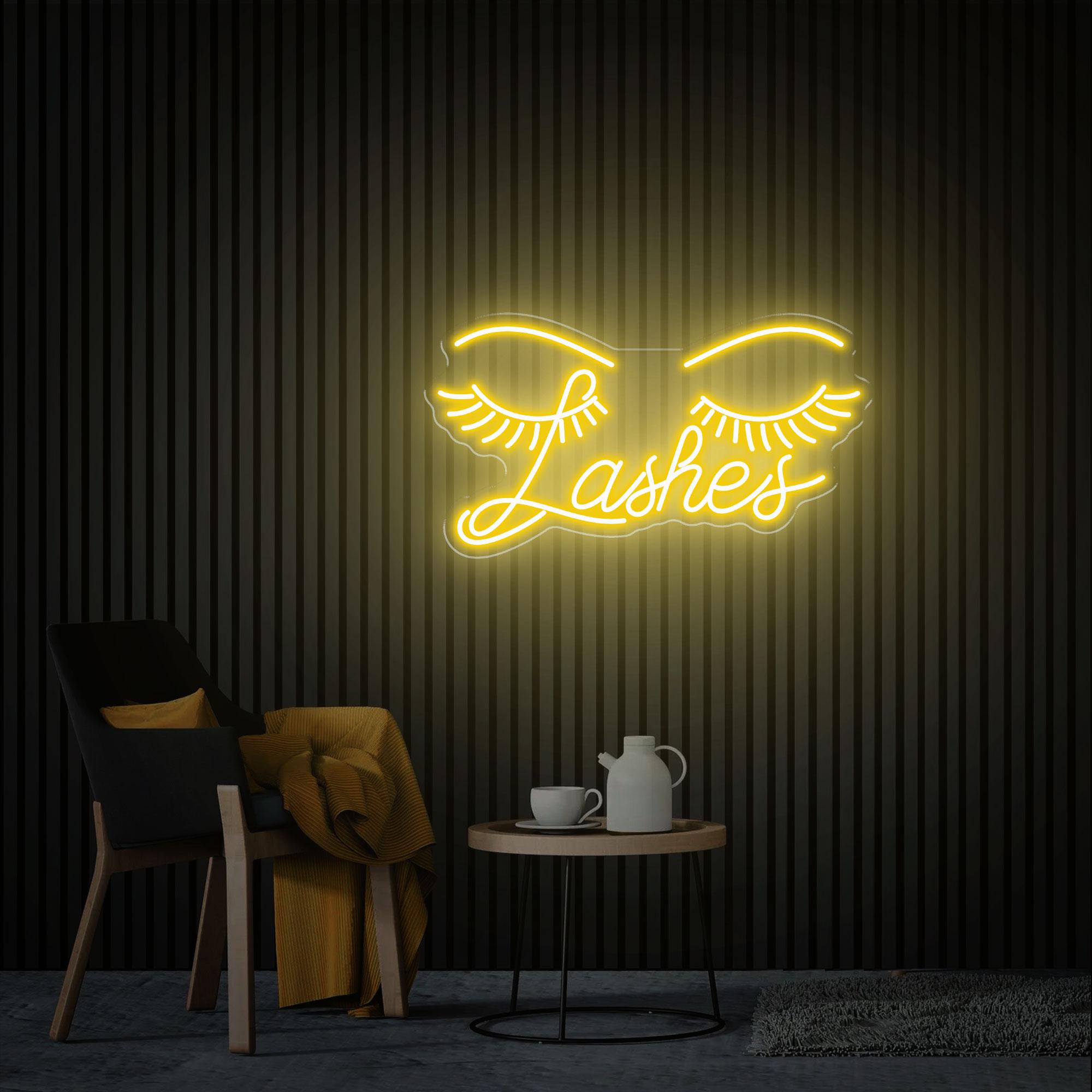 Lashes Neon Sign, Custom Lash Neon Art, Beauty Salon Decor, Home Decor ...