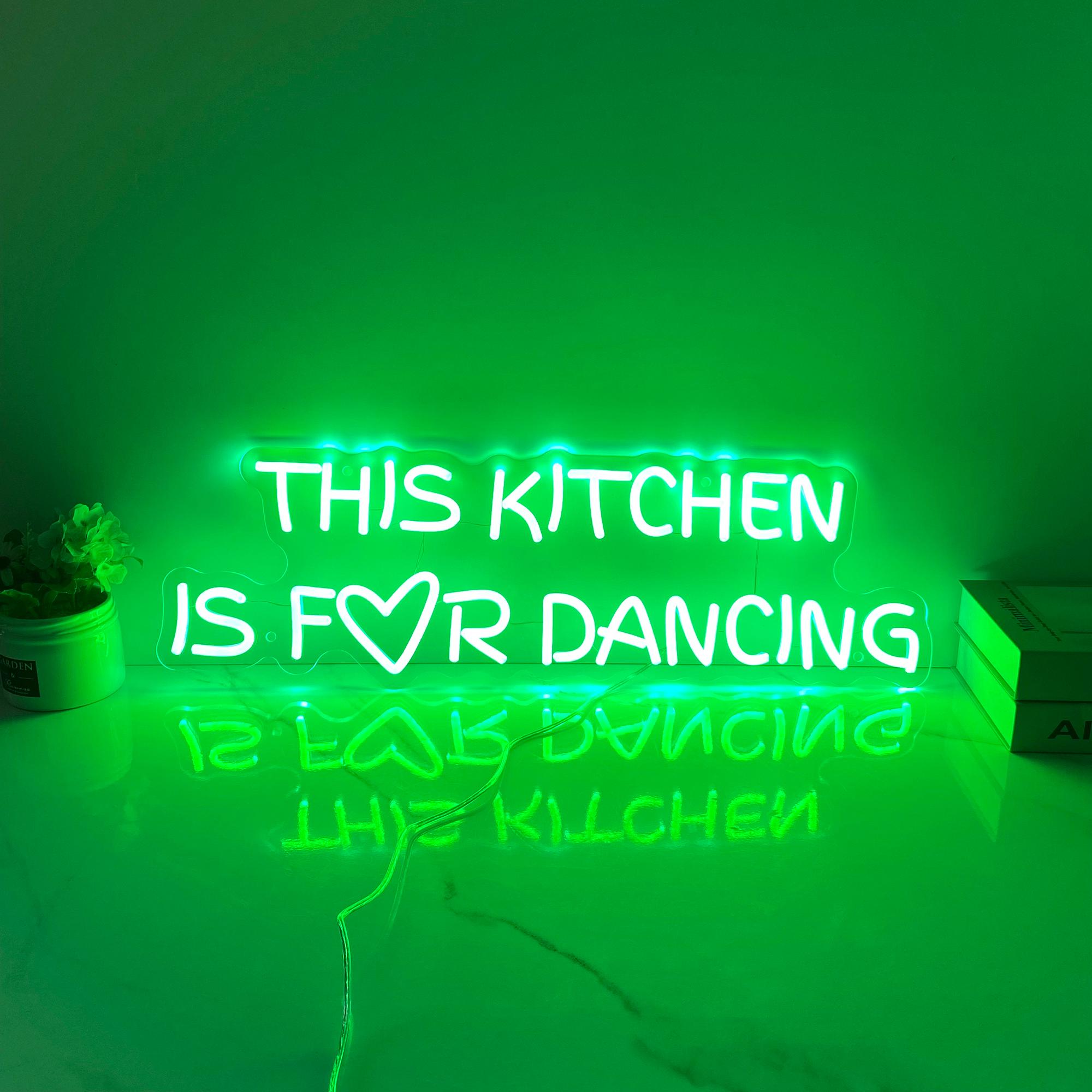 This Kitchen is for Dancing Neon Sign, Custom Neon Sign Kitchen Wall ...