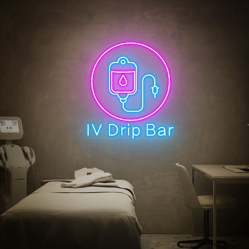 IV drip bar neon sign