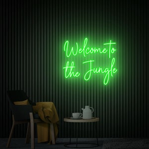 Welcome To The Jungle Neon Sign Custom Led Sign Room Wall Art Man Cave Neon Home Decor Bar Neon Sign Birthday Personalized Gift