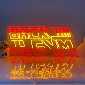 Back To The GYM Neon Sign, Gym Wall Decor, Custom Gym Neon Light, Home Gym Room Decor, Gift for Boyfriend, Fitness Neon Sign Gym Wall Art