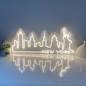 New York City Neon Sign, New York City Wall Decor, City Led Light Sign, Skyline neon sign, Custom City Skyline Neon Sign Home Decor