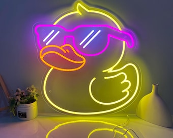 Rubber Duck Neon Sign, Rubber Duck Decor, Custom Duck Neon Sign, Cute Rubber Duck Light Sign, Home Decor Bathroom Led Sign, Gift for Kids