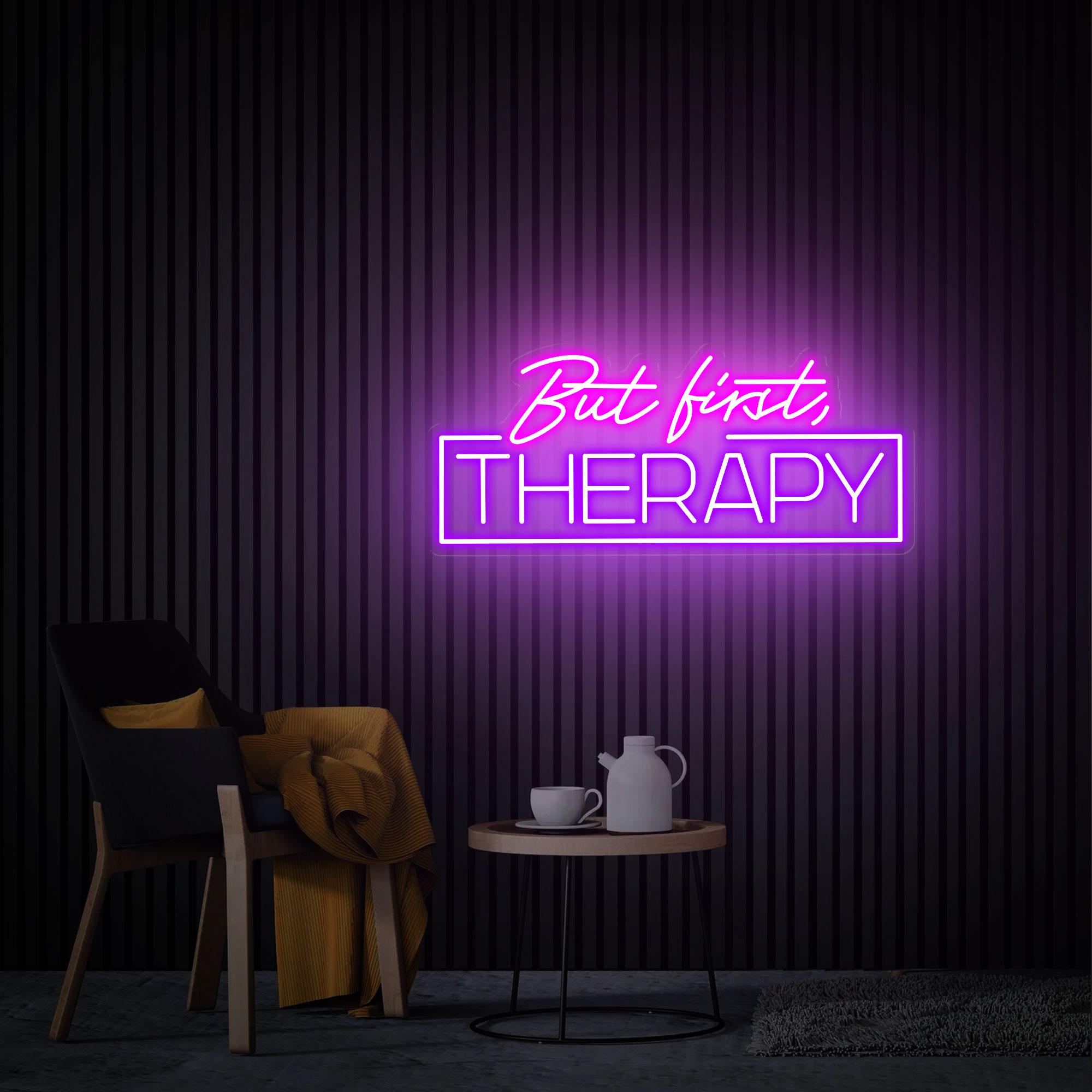But First Therapy Neon Sign Med Spa Salon Wall Decor Custom IV Therapy ...