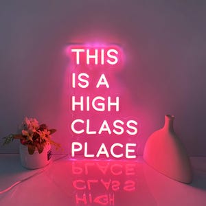 This Is A high Class Place Neon Sign, Western Wall Art, Custom Neon Signs, Room Decor Sign, Party Decor Sign, Home Wall Decor Led Light Sign