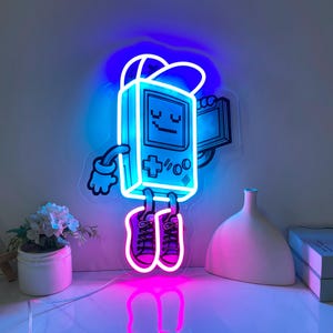 Gameboy Led Neon Acrylic Artwork, Game Neon Sign, Gaming Room Decor, Custom Neon Sign, Gift for Boys Home Wall Art, Christmas Gifts