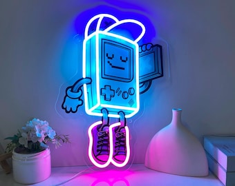 Gameboy Led Neon Acrylic Artwork, Game Neon Sign, Gaming Room Decor, Custom Neon Sign, Gift for Boys Home Wall Art, Christmas Gifts