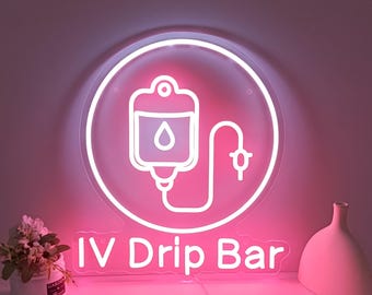IV Tropf Bar Leuchtreklame, IV Therapie LED-Licht-Schild, Schönheitssalon Dekor, Benutzerdefinierte Neon Leuchtreklame, Neon Wandkunst, Krankenschwester Injektor Wandkunst Medspa Canva