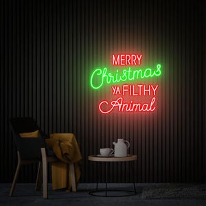 メリークリスマス、ヤ・フィルシー・アニマルネオンサイン、クリスマス LED ライトサイン、カスタムネオンサイン、クリスマスデコレーション、ルームパーティーデコレーション、ネオンバーサイン