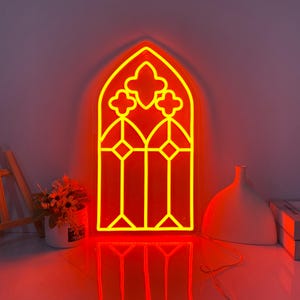 Gothic Neon Sign, Goth Decor Sign, Goth Wall Art Sign, Custom Neon Sign, Gothic Lover Gift, Gothic Neon Art, Dark Cathedral Window Sign