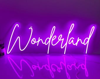Wonderland Neon Sign, Kids Room Decor, Bedroom Neon Wall Art, Wonderland Decor, Wonderland Led Sign, Personalized gifts