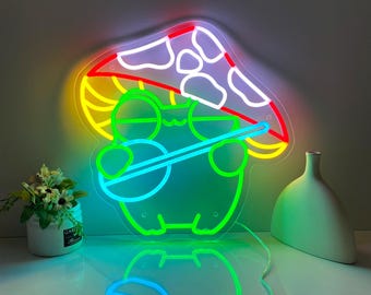 Frog Neon Sign, Mushroom Frog Neon Wall Light Decor, Frog Lover Gifts, Custom Anime Neon Sign, Back to School Gifts, Bedroom Decor