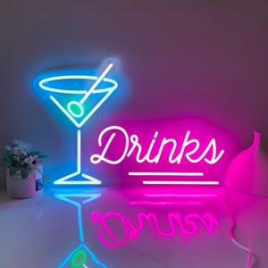 ドリンクネオンサイン、ネオンバーサイン、カクテルバーサイン、カクテルパーティーの壁飾り、ホームパブドリンク、カスタムネオンサイン、新しいビジネスギフト