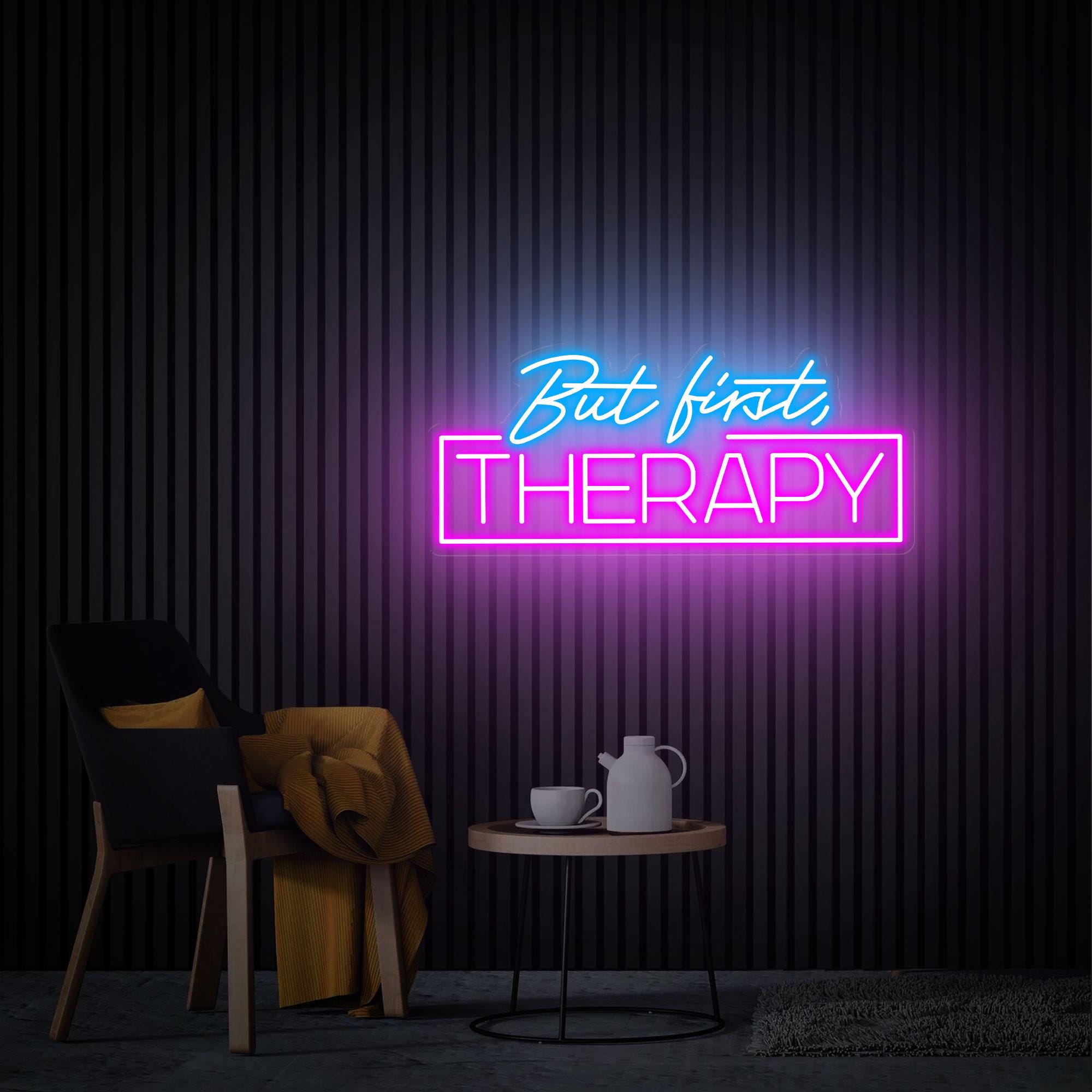 But First Therapy Neon Sign Med Spa Salon Wall Decor Custom IV Therapy ...