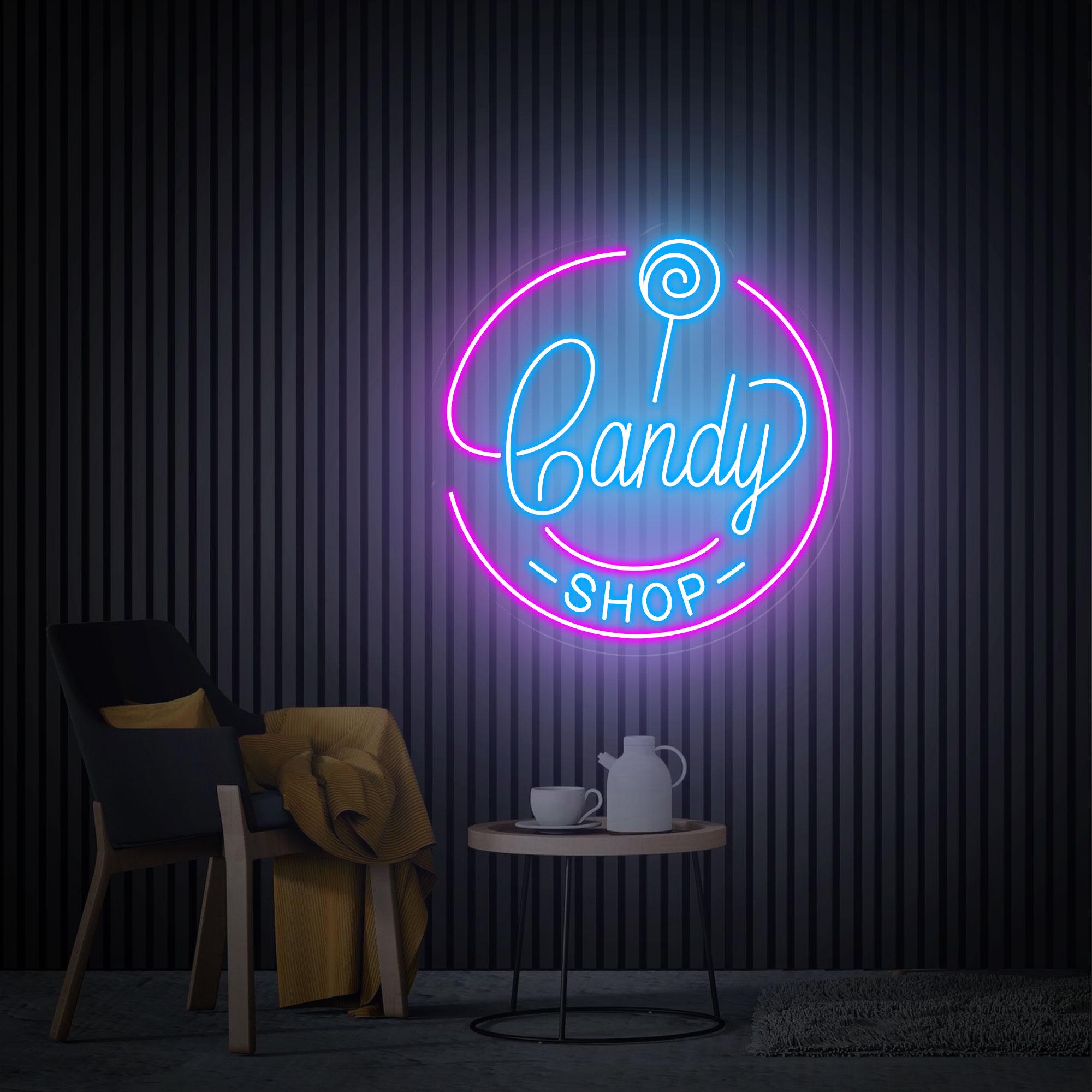 Candy Shop Neon Sign, Candy Store Decor, Custom Neon Sign, Candy Bar ...