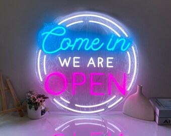 Come in We Are Open Neon Sign, Custom Neon Sign Business Logo, Open Led Light, Shop Welcome Sign, Bar Store Open Neon Sign, Neon Bar Sign