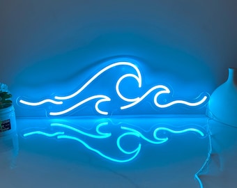 Welle Neonschild, Ozean Neonschild, benutzerdefinierte Welle LED Neonschild, Schlafzimmer Dekor Wandschild, Sea Led Schild, Wasser Neonschild, Natur Neonschild