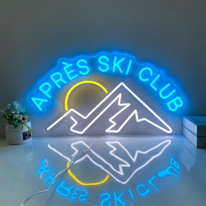 Après-Ski Club Neon Sign, Après-Ski Neon Sign, Apres Ski Wall Decor, Vintage Sign Apres Ski Decor, Ski Mountain Decor, Ski Lover Gifts