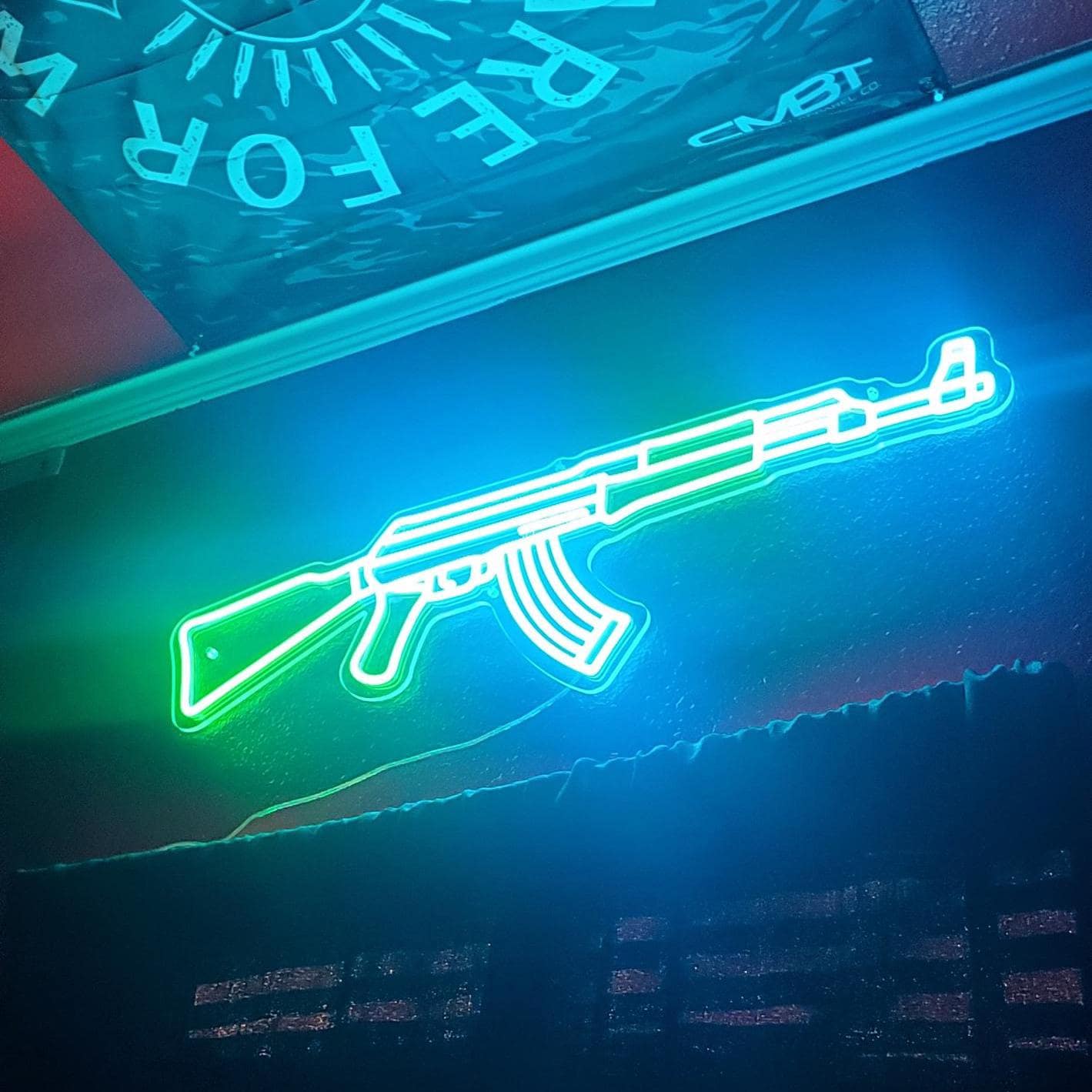 AK47 Neon Sign, AK 47 Neon Pistol LED Neon Lights, Custom Neon Sign ...