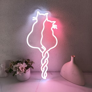 Cat Neon Sign, Cat Wall Decor, Cat Lover Gift, Gift for Her, Bedroom Neon Sign, Custom Neon Signs, Personalized Neon Light Wedding Signs