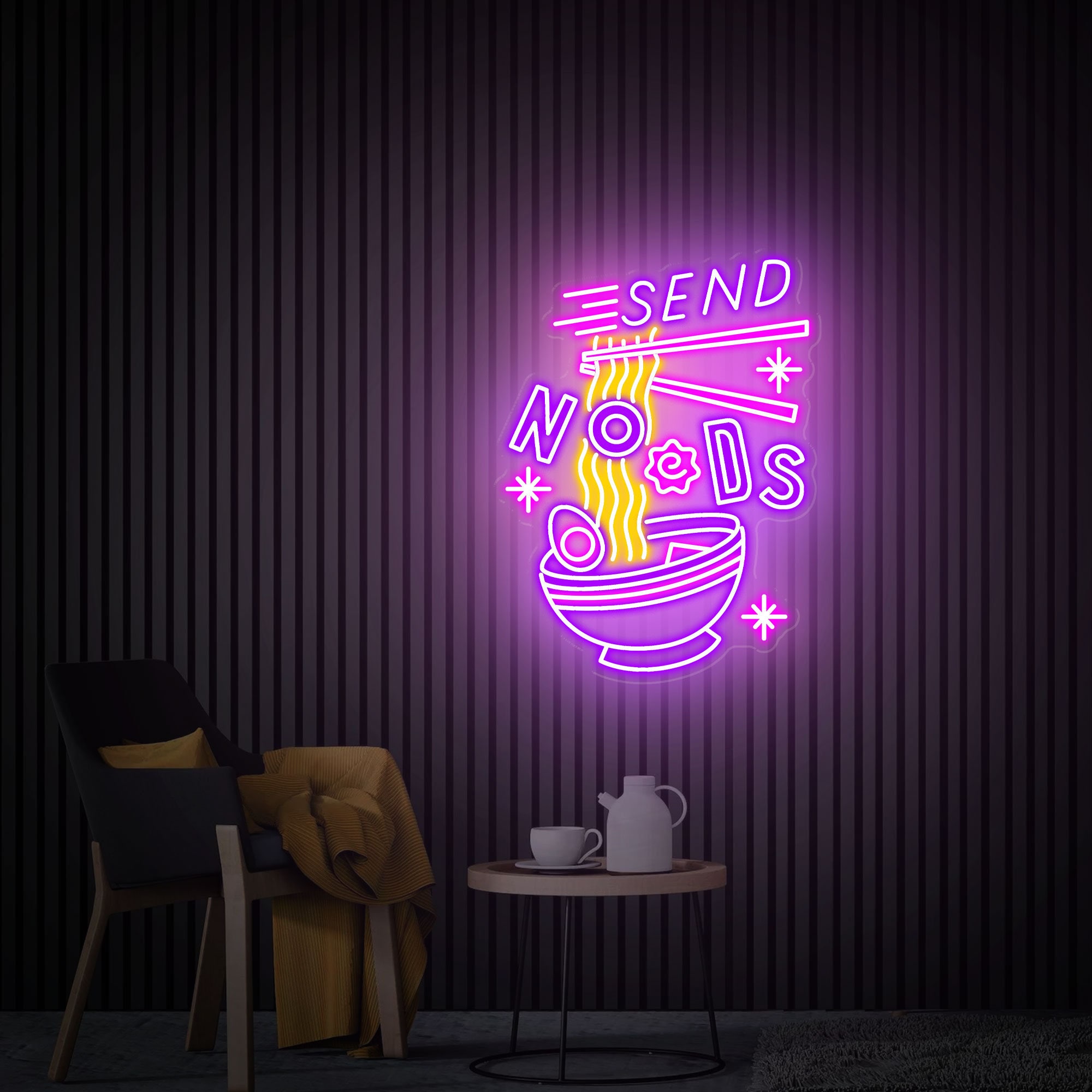 Noodles Led Sign Send Noods Funny Noodle Neon Sign, Ramen Led Sign, Ramen Japanese ...