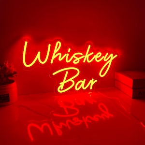 Whiskey Bar Neon Sign, Custom Whiskey Bar Led Neon Sign, Welcome Sign Bar Open Sign, Party Neon Sign Home Bar Decor, Christmas Gifts