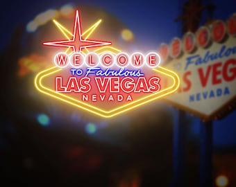 Custom Las Vegas Neon Sign | Welcome to Fabulous Las Vegas LED Light | Bar & Party Wall Decor | Vegas Sign for Man Cave, Wedding, Birthday