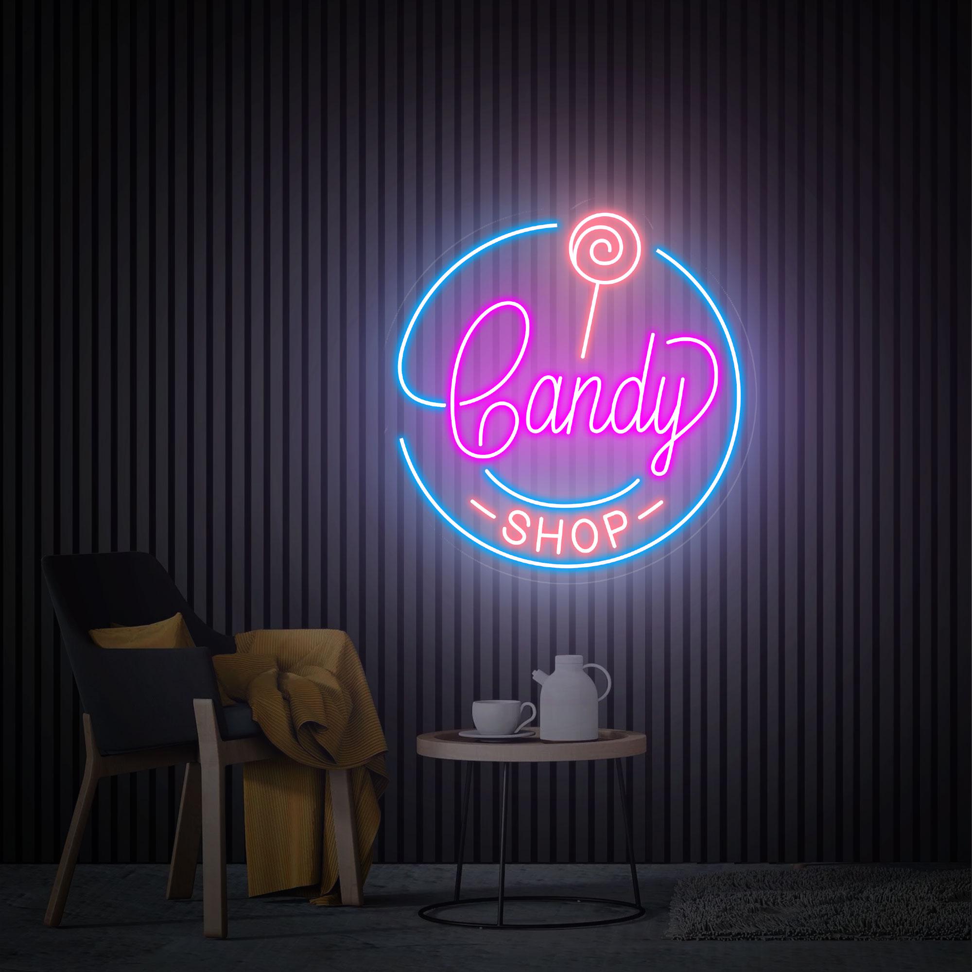 Candy Shop Neon Sign, Candy Store Decor, Custom Neon Sign, Candy Bar ...