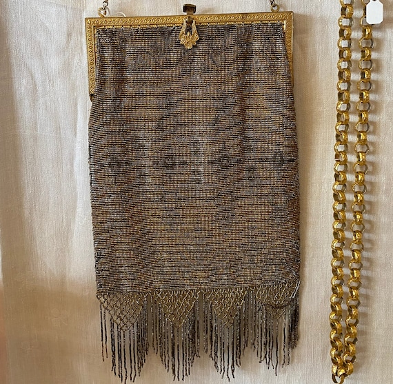 Pristine Antique Beaded Purse Made In France - image 1