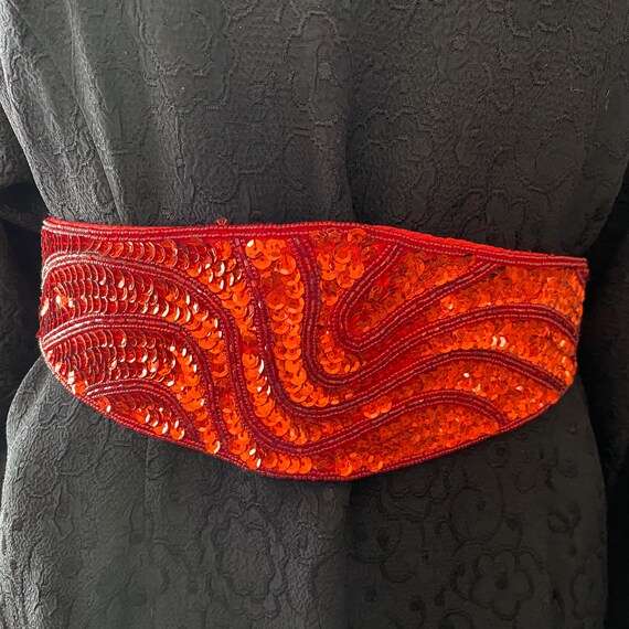 Vintage Bling Red Beads & Sequins Belt - Etsy display picture 2