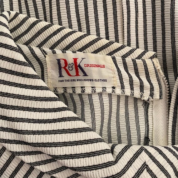 Vintage 1950's Black & White Stripe Dress - image 5