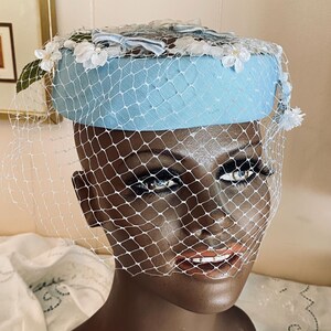 Blue Pill Box Hat - Etsy display picture 1