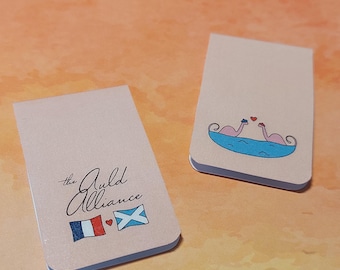 Handmade Loch Ness Monster & Auld Alliance Magnetic Bookmark | Cute Colourful Scotland France Book Gift | Scottish French Nessie Bookmark