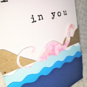 UNIQUE Custom cute Loch Ness monster Nessie Scotland handmade 3D I believe in you card for birthdays & all occasions image 2