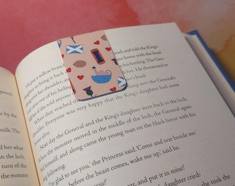 Handmade Scotland Magnetic Bookmark | Scottish Book Gift | Colourful Kawaii Bookmark