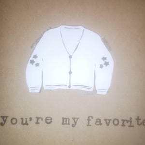 ユニークな3Dハンドメイドのテイラー・スウィフトのフォークロアアルバムにインスパイアされたカーディガン「You're my favourite」カードはあらゆる機会に使えます