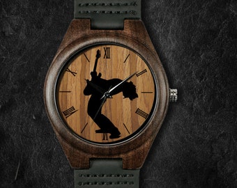 Electric Guitar lover Watch, Amp Watch, Unisex Watch, Bamboo Wooden Watch, Personalized Gift for Christmas, Birthday, and Anniversary