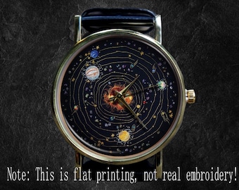 Solar system Watch, Printing/Graphic NOT Anglicanum, Unisex Watch, Metal Watch,Personalized Gift for Birthday,