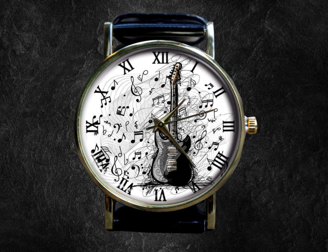 Electric Guitar Lover Watch Music Note Watch Unisex Watch Etsy