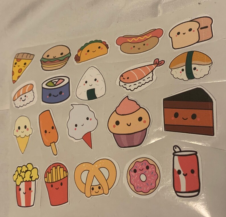Snacks sticker sheet | Etsy