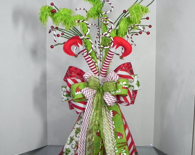 Elf Feet Tree Topper, Whimsical Christmas Tree Topper, Fancy Tree ...