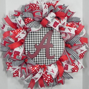 Alabama Wreath, Alabama Football Wreath, University of Alabama Decor, Roll Tide Wreath