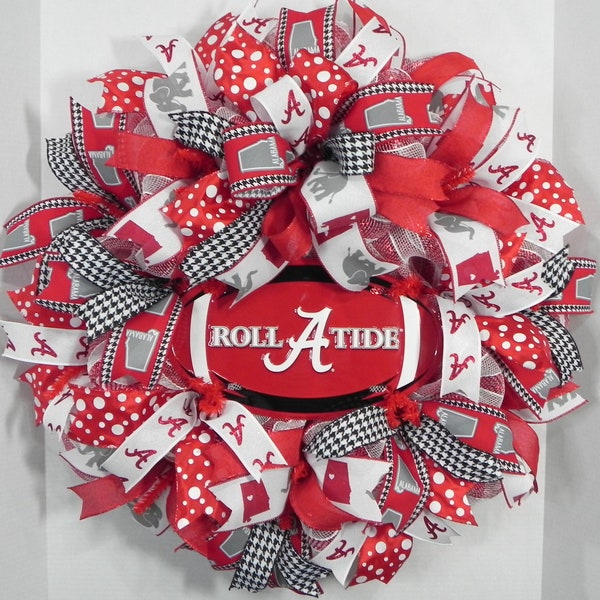 Alabama Wreath, Alabama Football Wreath, University of Alabama Decor, Roll Tide Wreath