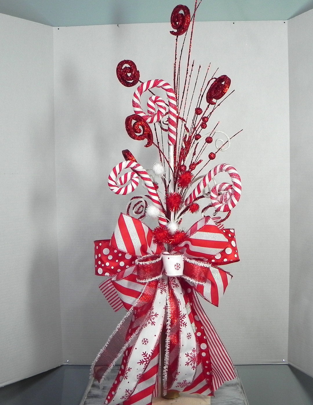 Candy Cane Tree Topper Candy Tree Topper Christmas Tree Etsy