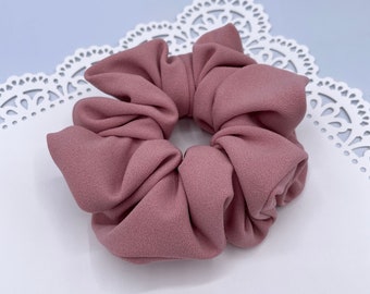 Mauve Plush Scrunchie: Handmade Spandex Hair Tie
