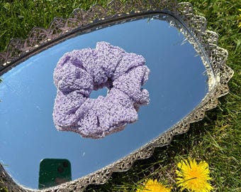 Purple Sweater Knit Hair Scrunchie | Handmade, Free People Inspired, Urban Outfitters Inspired