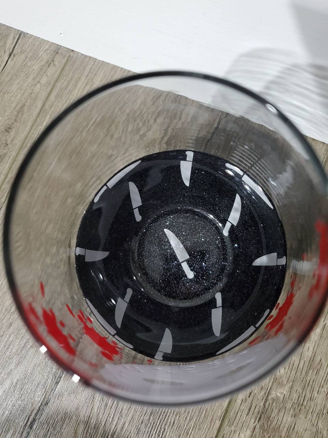 Friday the 13th Glitter wine glass NEW Etsy