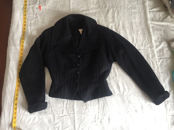 Women's 1940s Vintage Black Wool Jacket